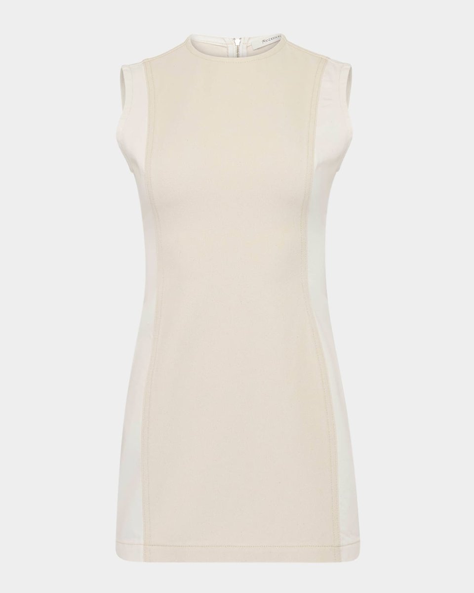 Paneled Sleeveless Mini Shift Dress